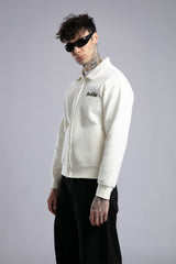 Minimal Nakışlı Fermuarlı Sweatshirt