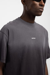 Degrade Yıkamalı Logo Baskılı T-Shirt