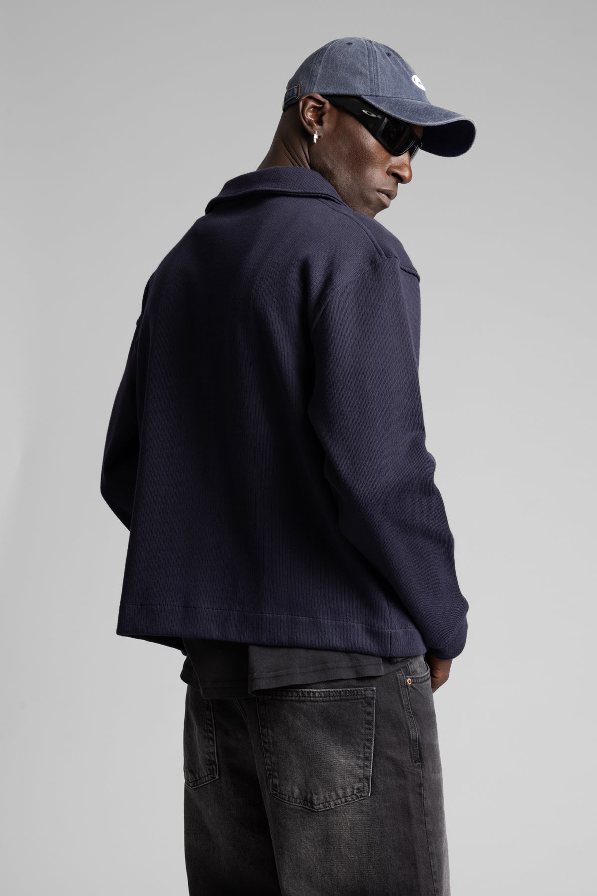 Diyagonal Fermuarlı Ceket