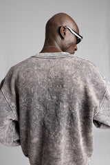 Nakışlı Yıkamalı Sweatshirt