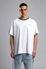 Oversize Kontrast Yakalı Baskılı T-shirt