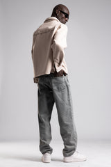 Arka Nakış Detaylı Kaşe Gömlek