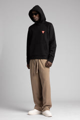 Minimal Nakış Detaylı Kapüşonlu Sweatshirt