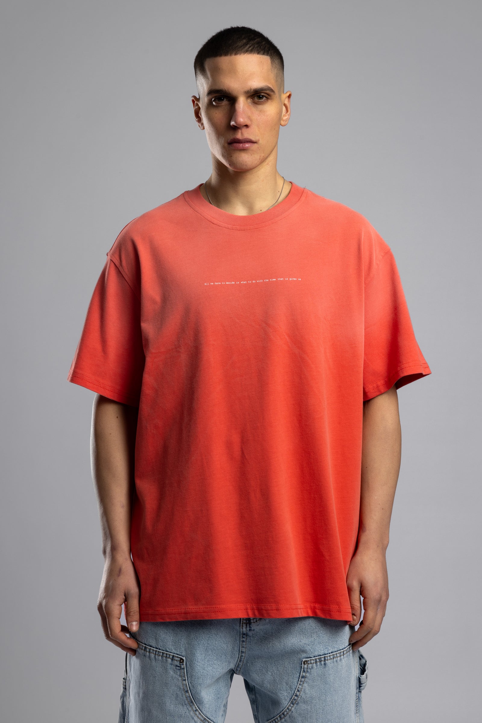 Minimal Yazı Baskılı Yıkamalı T-shirt