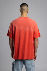 Minimal Yazı Baskılı Yıkamalı T-shirt