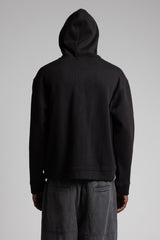 Diyagonal Kapüşonlu Fermuarlı Sweatshirt