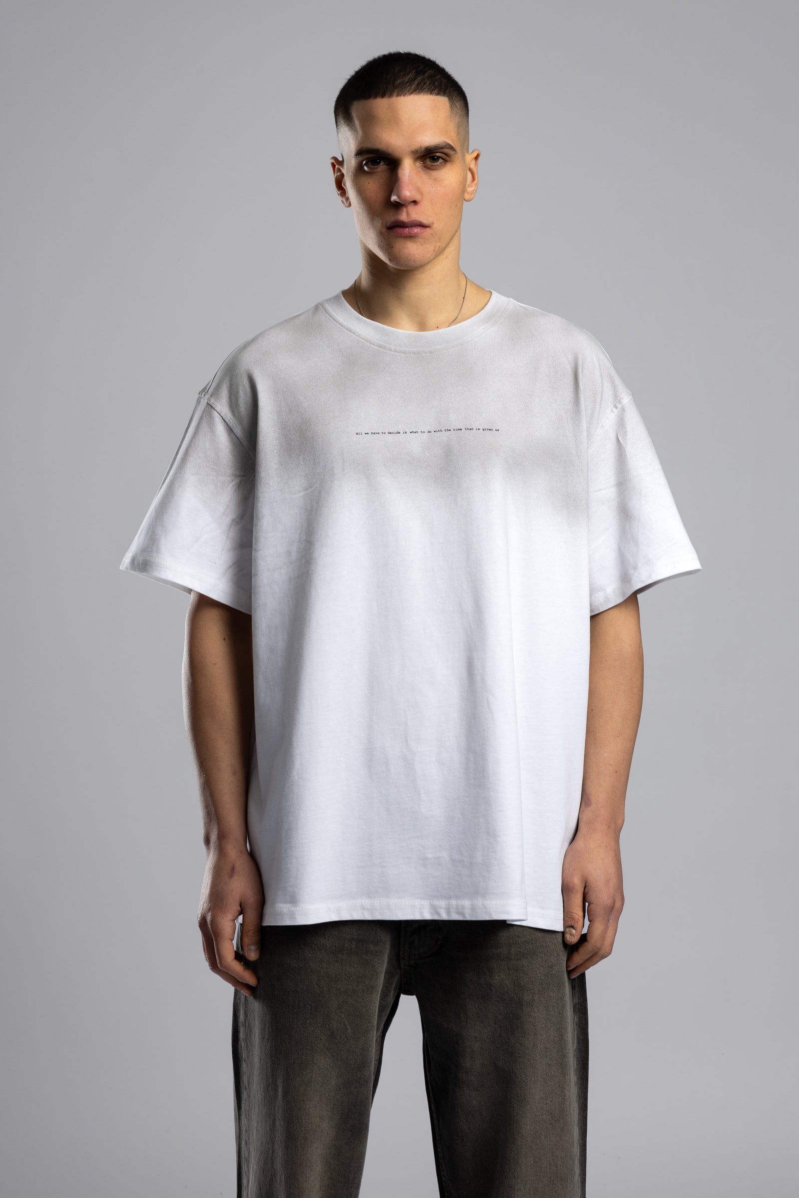 Minimal Yazı Baskılı Yıkamalı T-shirt