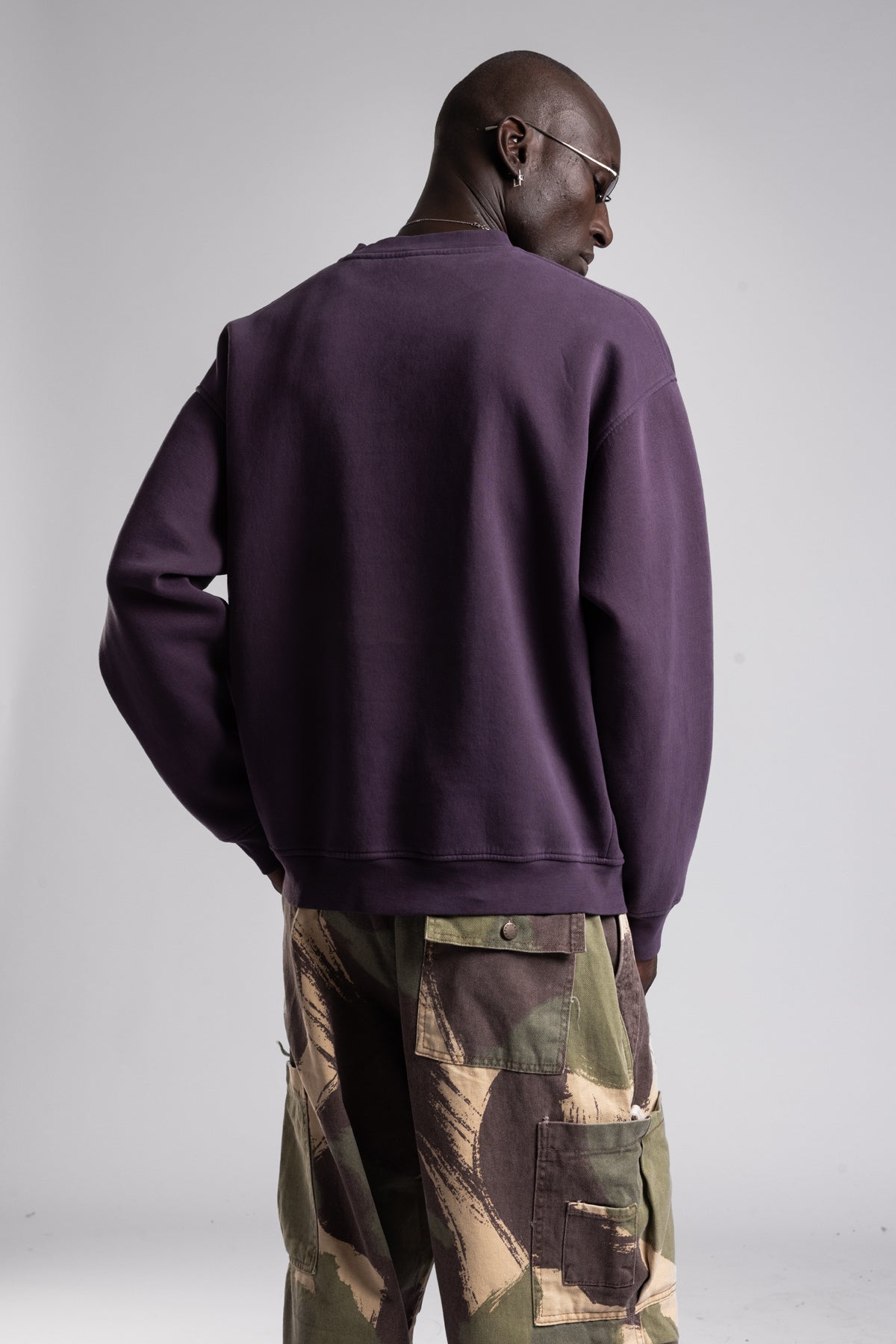 Micro Yazı Baskı Detaylı Oversize Sweatshirt