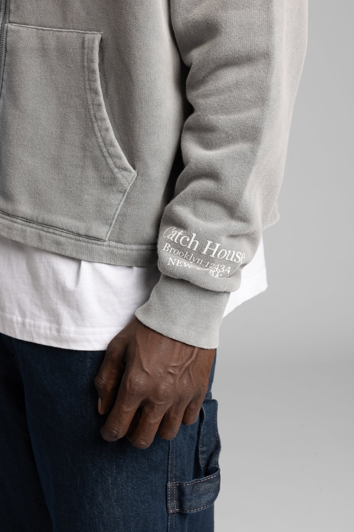 Baskılı Fermuarlı Sweatshirt