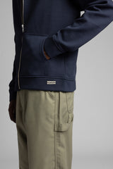 Diyagonal Dokulu Fermuarlı Kapüşonlu Sweatshirt