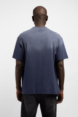 Degrade Yıkamalı Logo Baskılı T-Shirt