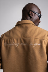 Arka Nakış Detaylı Kaşe Gömlek