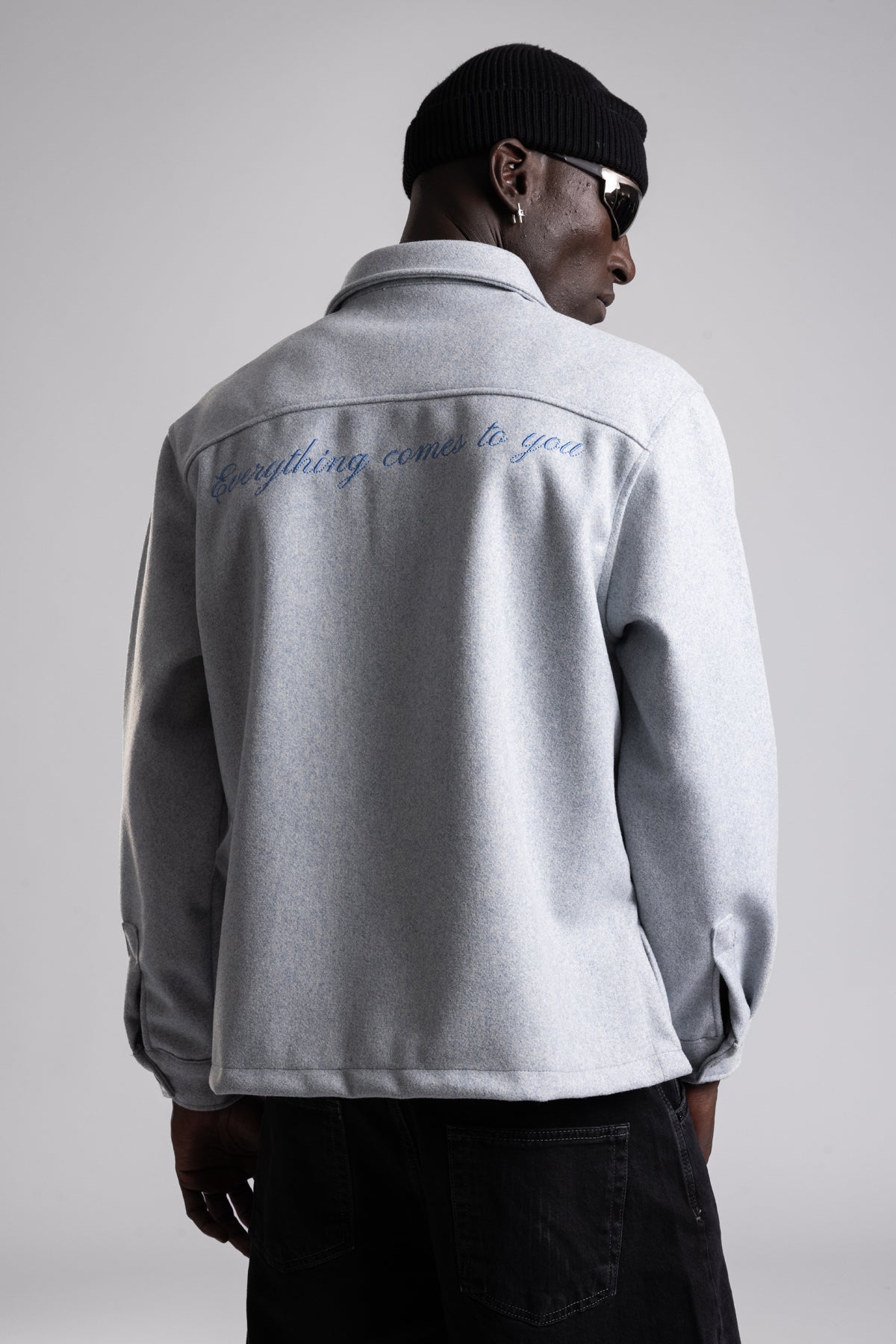 Arka Nakış Detaylı Kaşe Gömlek