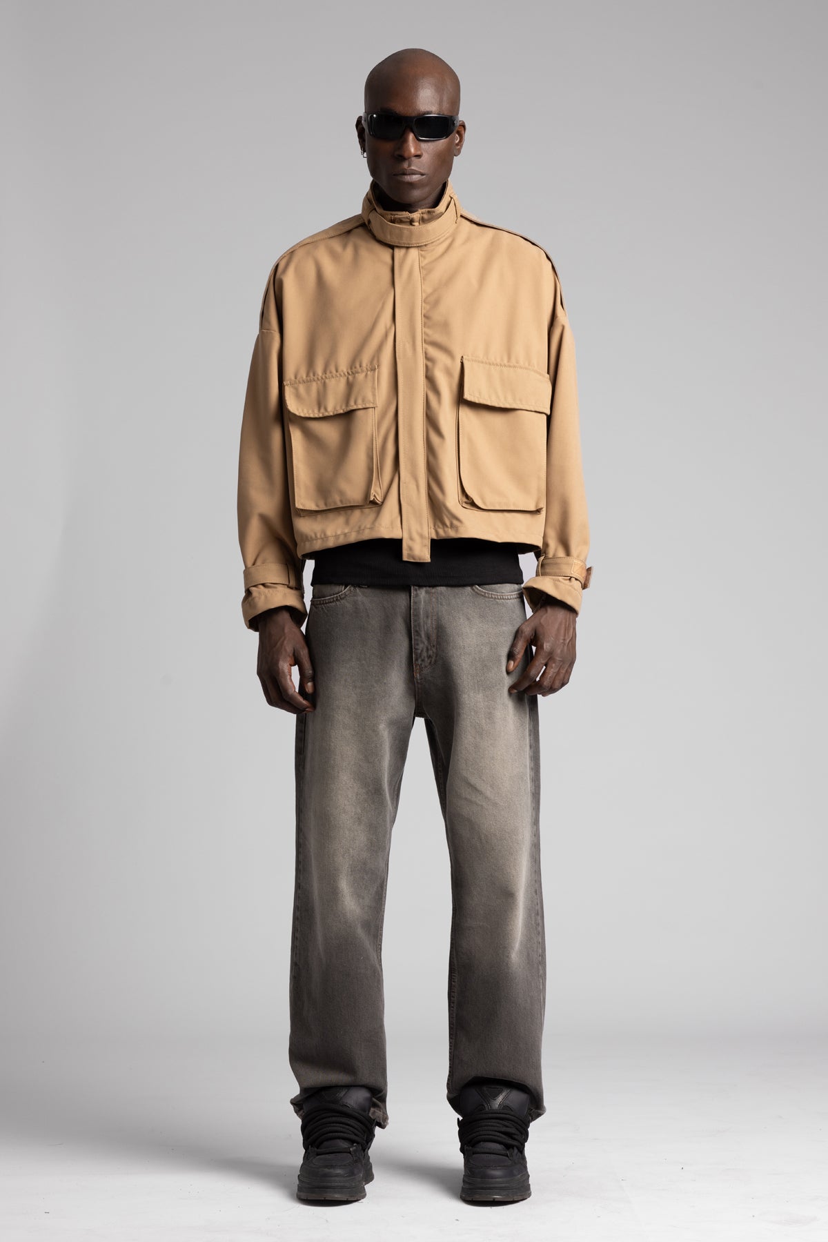 Şerit Detaylı Utility Denim Ceket