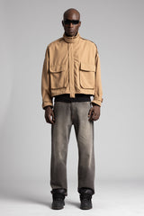 Şerit Detaylı Utility Denim Ceket