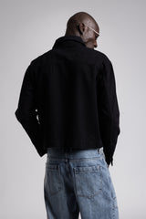 Tonal Nakış Yazı Detaylı Denim Ceket