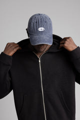 Diyagonal Kapüşonlu Fermuarlı Sweatshirt