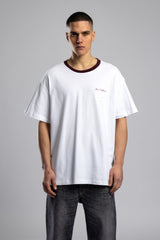 Oversize Kontrast Yakalı Baskılı T-shirt
