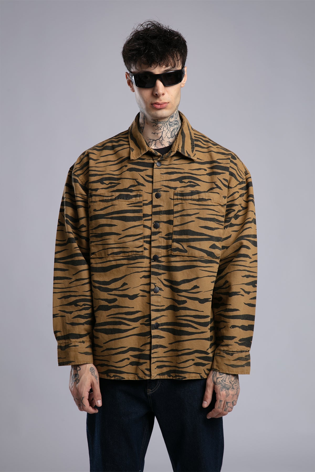 Desenli Gabardin Gömlek