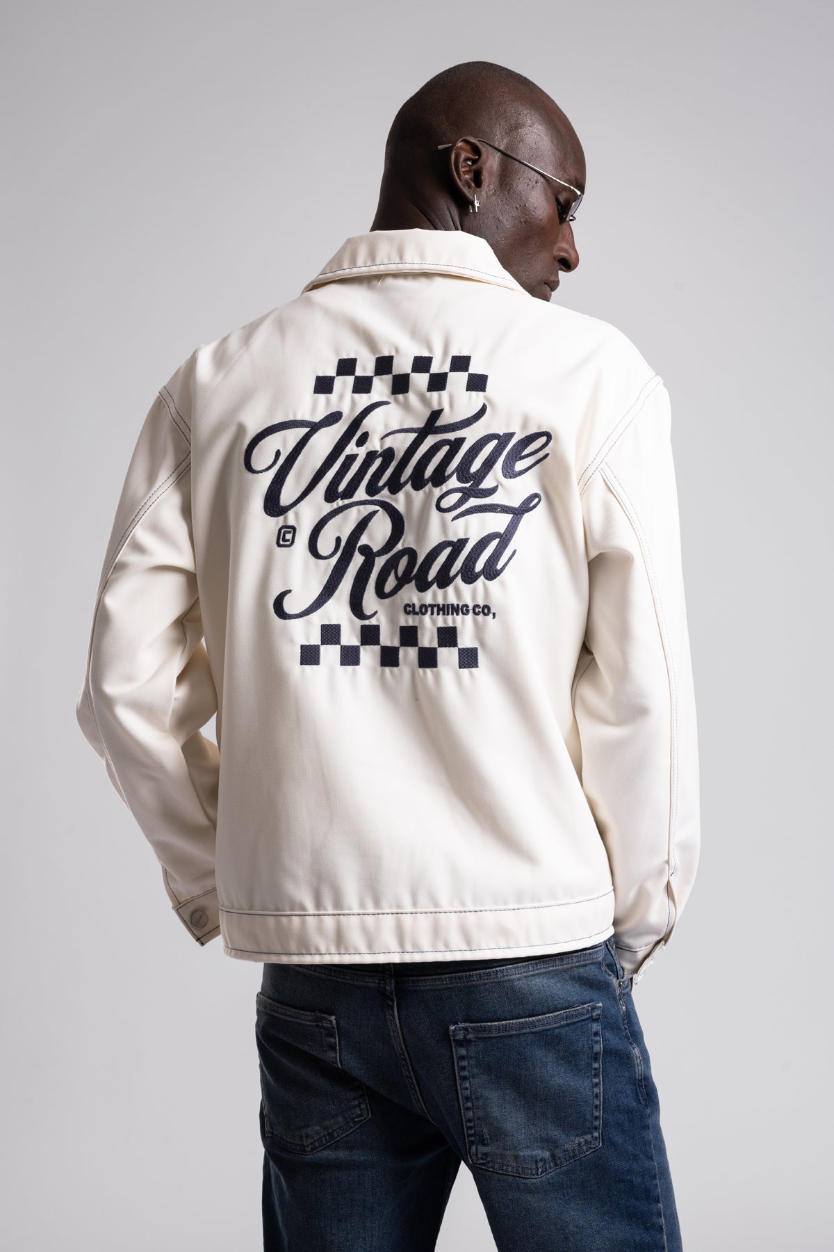 Nakış Yazı Detaylı Vintage Ceket