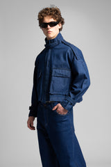 Şerit Detaylı Utility Denim Ceket