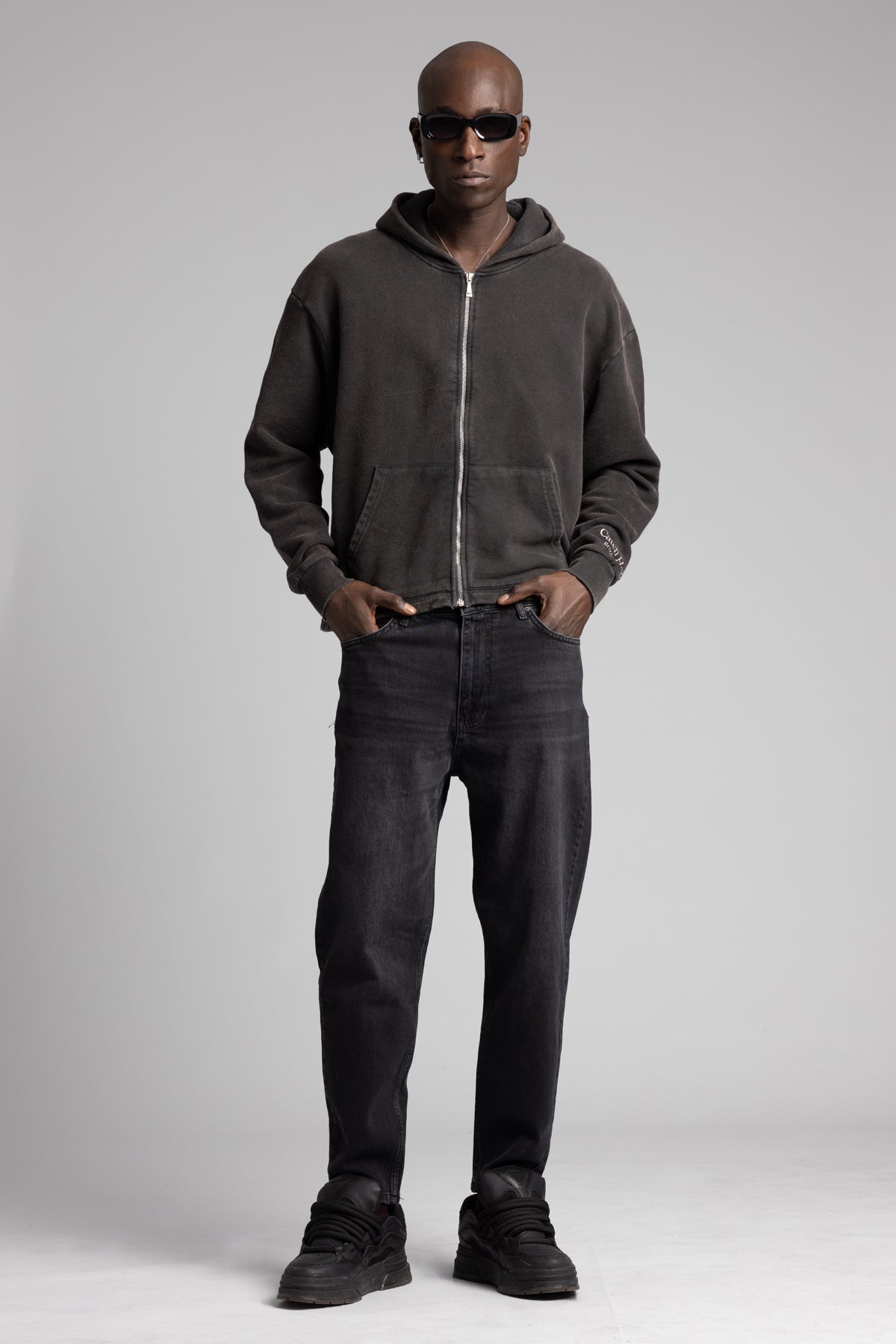 Baskılı Fermuarlı Sweatshirt