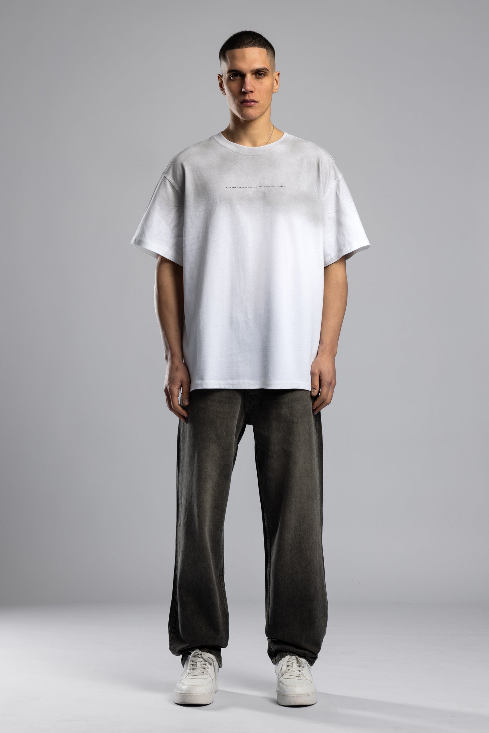 Minimal Yazı Baskılı Yıkamalı T-shirt