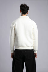 Minimal Nakışlı Fermuarlı Sweatshirt