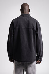 Metal Yazı Ve Snap Düğmeli Denim Gömlek