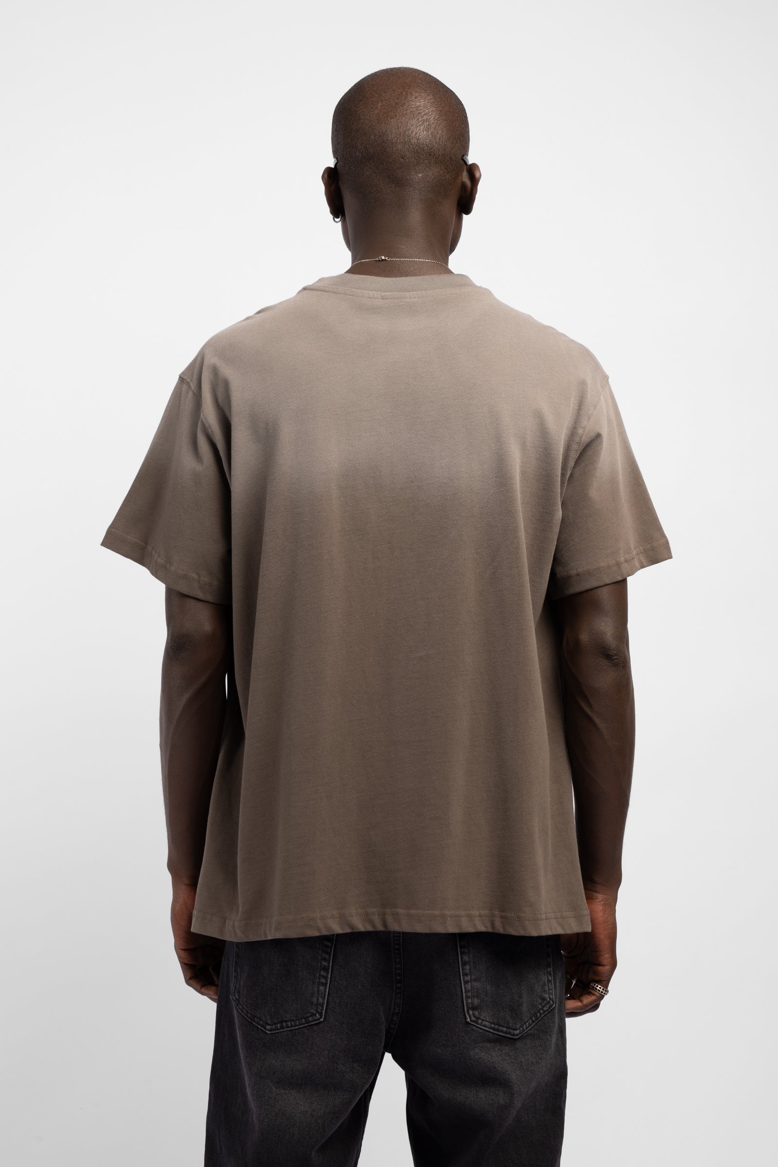 Degrade Yıkamalı Logo Baskılı T-Shirt