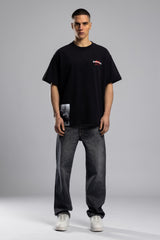 Oversize “Brotherhood” Baskılı T-shirt