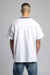 Oversize Kontrast Yakalı Baskılı T-shirt