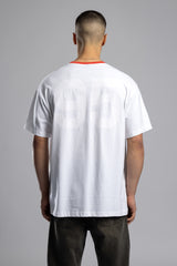 Oversize Kontrast Yakalı Baskılı T-shirt