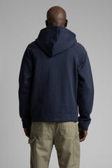 Diyagonal Dokulu Fermuarlı Kapüşonlu Sweatshirt