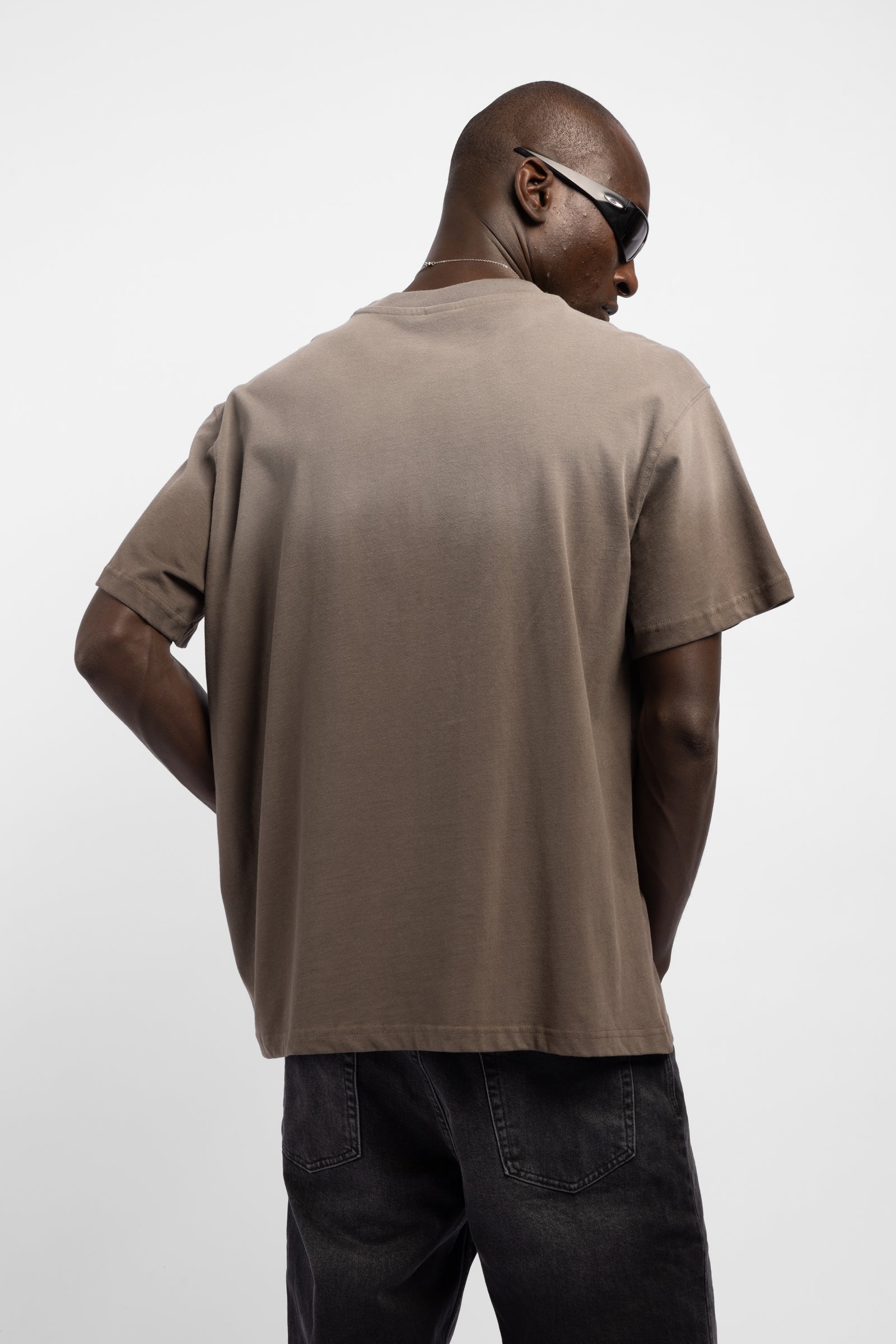 Degrade Yıkamalı Logo Baskılı T-Shirt