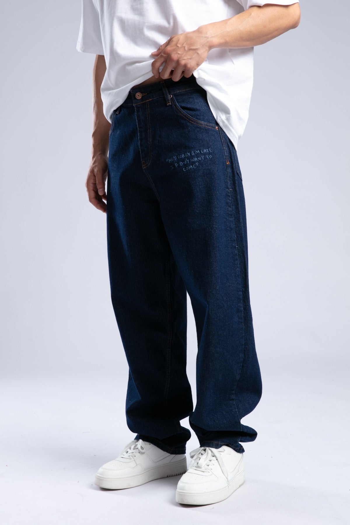 Nakışlı Baggy Jean