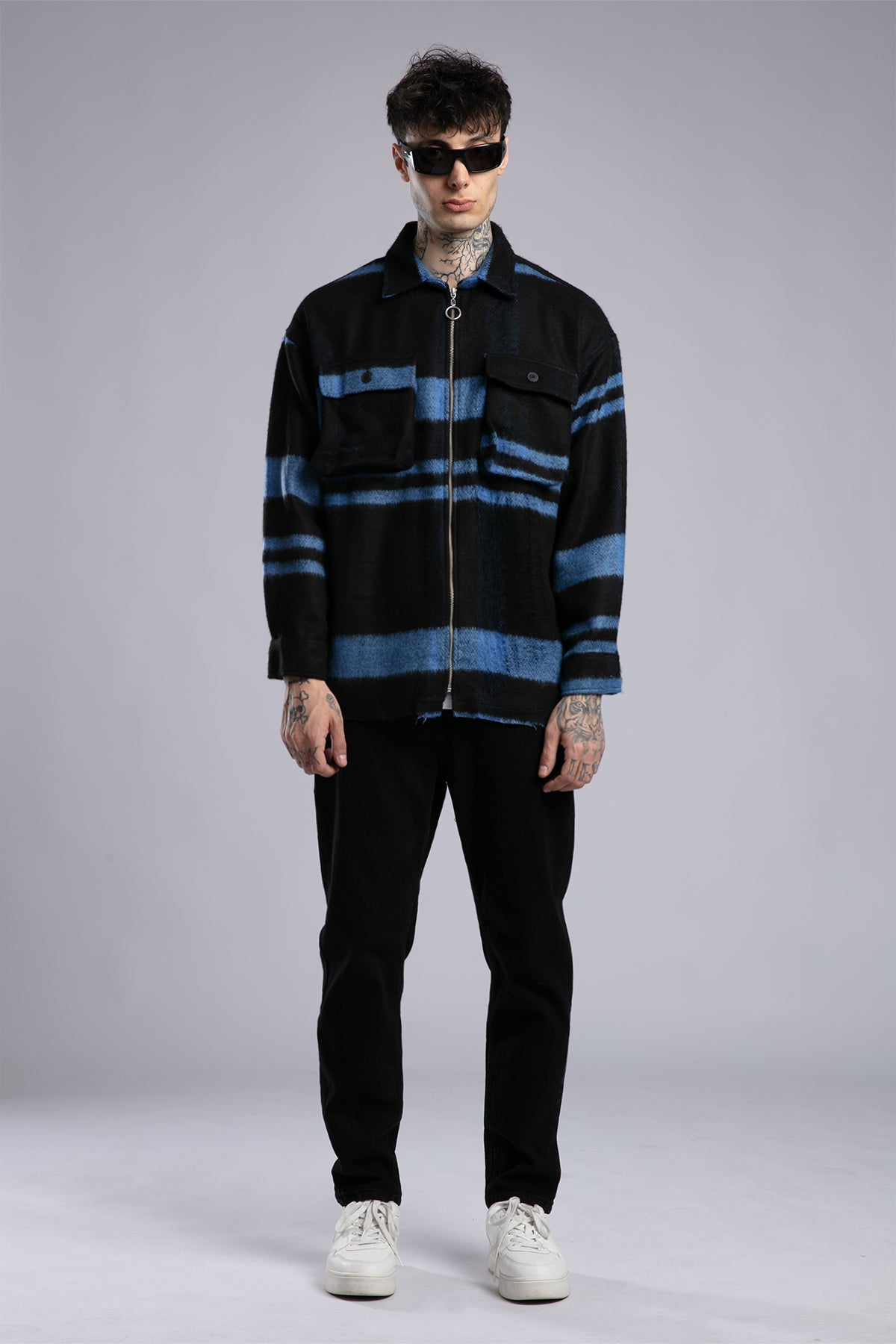 Ekoseli Fermuarlı Gömlek