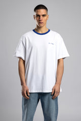 Oversize Kontrast Yakalı Baskılı T-shirt