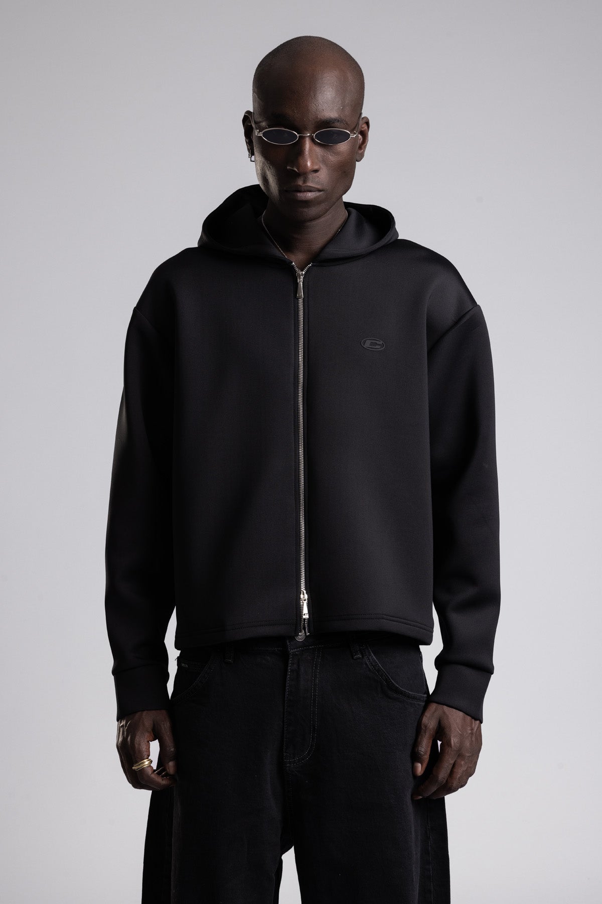 Çift Yön Fermuarlı Kapüşonlu Sweatshirt