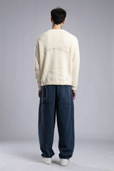 Arka Nakışlı Triko Kazak