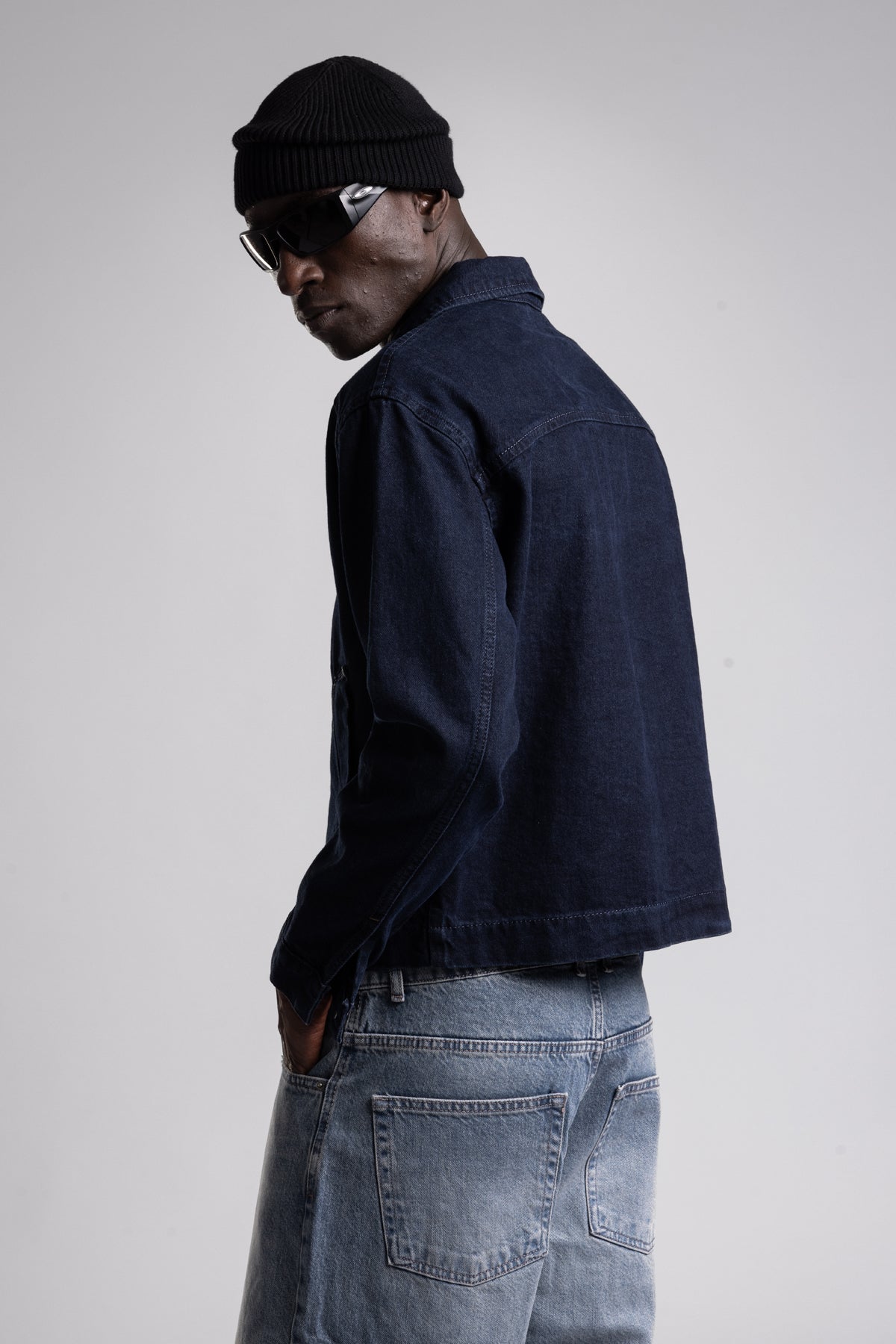 Tonal Nakış Yazı Detaylı Denim Ceket