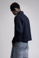 Tonal Nakış Yazı Detaylı Denim Ceket