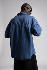 Metal Snap Düğmeli Denim Gömlek