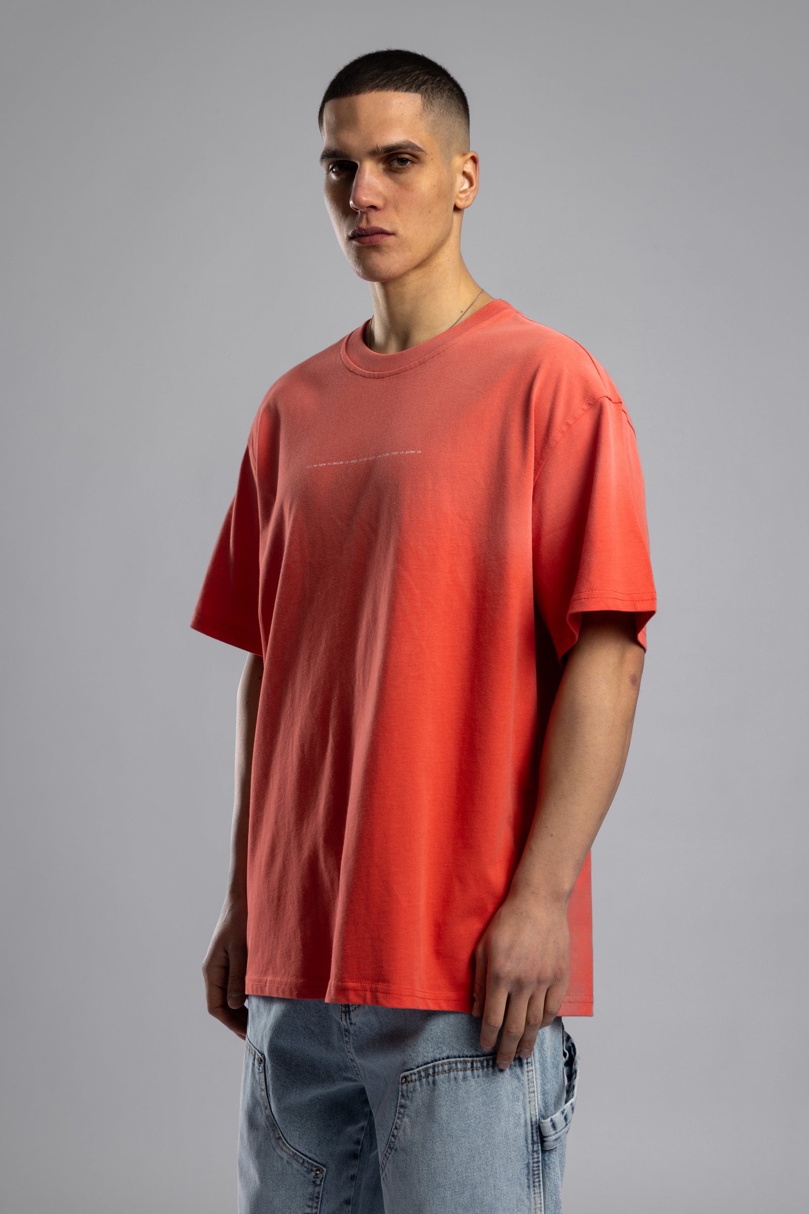 Minimal Yazı Baskılı Yıkamalı T-shirt