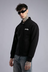 Minimal Nakışlı Fermuarlı Sweatshirt