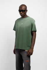 Degrade Yıkamalı Logo Baskılı T-Shirt