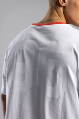 Oversize Kontrast Yakalı Baskılı T-shirt