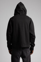 Diyagonal Dokulu Fermuarlı Kapüşonlu Sweatshirt