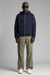 Diyagonal Dokulu Fermuarlı Kapüşonlu Sweatshirt