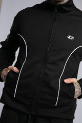 Şerit Detaylı Fermuarlı Sweatshirt